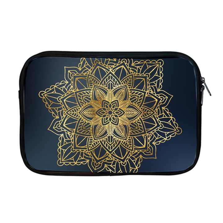 Gold Mandala Floral Ornament Ethnic Apple MacBook Pro 17  Zipper Case