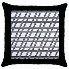 Grid Pattern Seamless Monochrome Throw Pillow Case (black) by Celenk