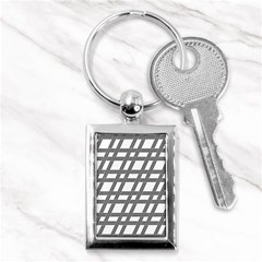 Grid Pattern Seamless Monochrome Key Chains (rectangle)  by Celenk