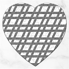 Grid Pattern Seamless Monochrome Jigsaw Puzzle (heart) by Celenk