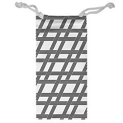 Grid Pattern Seamless Monochrome Jewelry Bag by Celenk