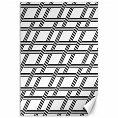 Grid Pattern Seamless Monochrome Canvas 12  X 18   by Celenk