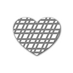 Grid Pattern Seamless Monochrome Heart Coaster (4 pack)  Front