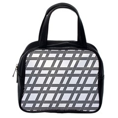 Grid Pattern Seamless Monochrome Classic Handbags (one Side) by Celenk