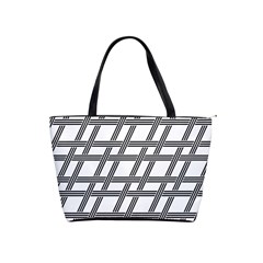 Grid Pattern Seamless Monochrome Shoulder Handbags by Celenk