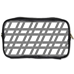 Grid Pattern Seamless Monochrome Toiletries Bags 2-side by Celenk