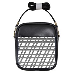 Grid Pattern Seamless Monochrome Girls Sling Bags by Celenk