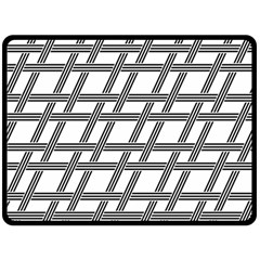 Grid Pattern Seamless Monochrome Fleece Blanket (large)  by Celenk