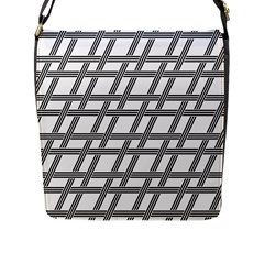 Grid Pattern Seamless Monochrome Flap Messenger Bag (l)  by Celenk