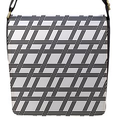 Grid Pattern Seamless Monochrome Flap Messenger Bag (s) by Celenk