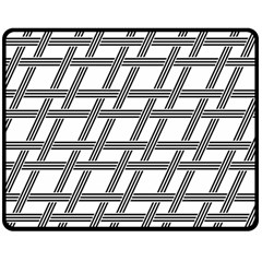 Grid Pattern Seamless Monochrome Double Sided Fleece Blanket (medium)  by Celenk