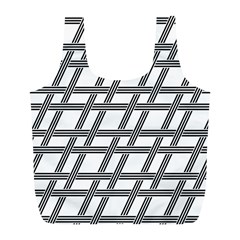 Grid Pattern Seamless Monochrome Full Print Recycle Bags (l)  by Celenk