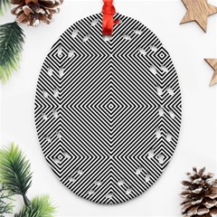 Diagonal Stripe Pattern Seamless Oval Filigree Ornament (two Sides)