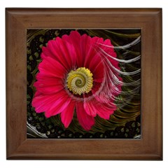 Fantasy Flower Fractal Blossom Framed Tiles