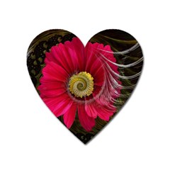 Fantasy Flower Fractal Blossom Heart Magnet