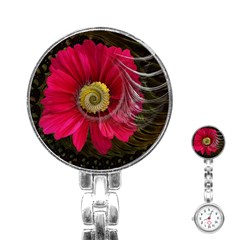 Fantasy Flower Fractal Blossom Stainless Steel Nurses Watch by Celenk