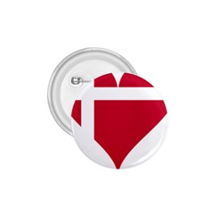 Heart Love Flag Denmark Red Cross 1 75  Buttons by Celenk