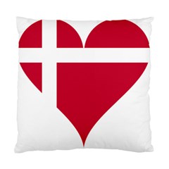 Heart Love Flag Denmark Red Cross Standard Cushion Case (one Side) by Celenk