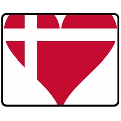 Heart Love Flag Denmark Red Cross Fleece Blanket (medium)  by Celenk