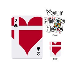 Heart Love Flag Denmark Red Cross Playing Cards 54 (mini)  by Celenk