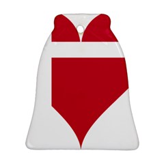 Heart Love Flag Denmark Red Cross Bell Ornament (two Sides) by Celenk