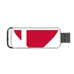 Heart Love Flag Denmark Red Cross Portable Usb Flash (one Side) by Celenk