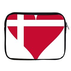 Heart Love Flag Denmark Red Cross Apple Ipad 2/3/4 Zipper Cases by Celenk