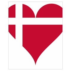 Heart Love Flag Denmark Red Cross Drawstring Bag (small) by Celenk