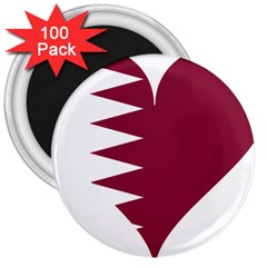 Heart Love Flag Qatar 3  Magnets (100 Pack) by Celenk