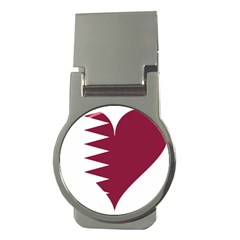 Heart Love Flag Qatar Money Clips (round)  by Celenk