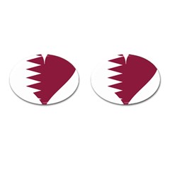 Heart Love Flag Qatar Cufflinks (oval)