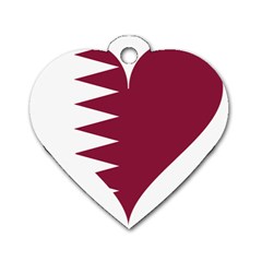 Heart Love Flag Qatar Dog Tag Heart (one Side)