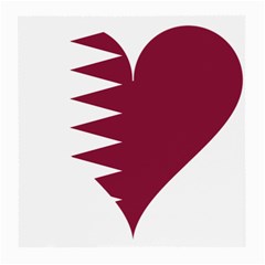 Heart Love Flag Qatar Medium Glasses Cloth (2-side) by Celenk