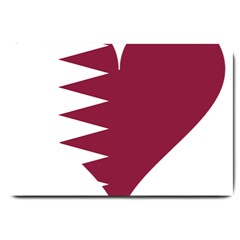 Heart Love Flag Qatar Large Doormat 