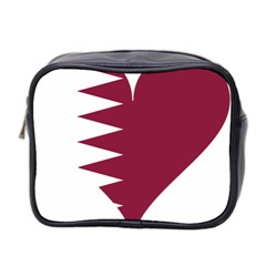 Heart Love Flag Qatar Mini Toiletries Bag 2-side