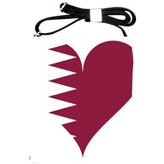 Heart Love Flag Qatar Shoulder Sling Bags by Celenk