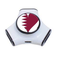 Heart Love Flag Qatar 3-port Usb Hub