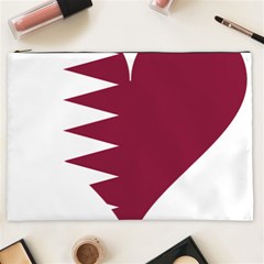 Heart Love Flag Qatar Cosmetic Bag (xxl)  by Celenk