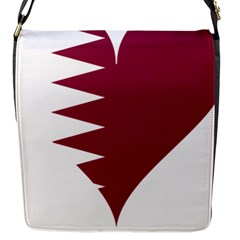 Heart Love Flag Qatar Flap Messenger Bag (s) by Celenk