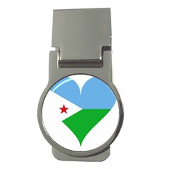 Heart Love Flag Djibouti Star Money Clips (round)  by Celenk