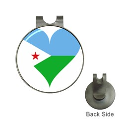 Heart Love Flag Djibouti Star Hat Clips With Golf Markers by Celenk