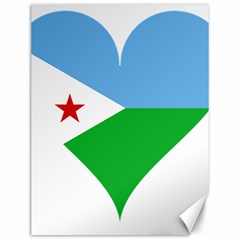 Heart Love Flag Djibouti Star Canvas 12  X 16  