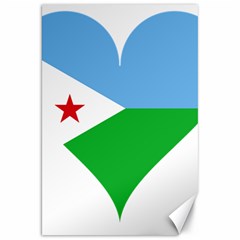 Heart Love Flag Djibouti Star Canvas 20  X 30   by Celenk