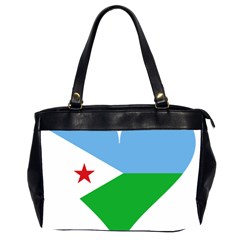 Heart Love Flag Djibouti Star Office Handbags (2 Sides)  by Celenk