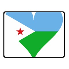 Heart Love Flag Djibouti Star Double Sided Fleece Blanket (small)  by Celenk