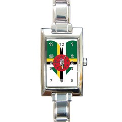 Heart Love Flag Antilles Island Rectangle Italian Charm Watch by Celenk