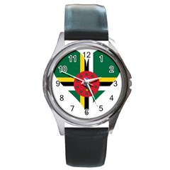 Heart Love Flag Antilles Island Round Metal Watch by Celenk