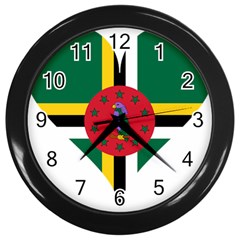 Heart Love Flag Antilles Island Wall Clocks (black)