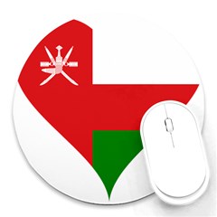 Heart Love Affection Oman Round Mousepads by Celenk