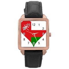 Heart Love Affection Oman Rose Gold Leather Watch  by Celenk